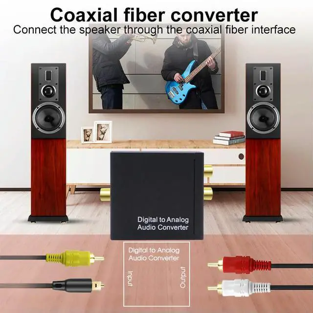 Alt view image 4 of 4 - 192KHz SPDIF Optical To Analog L/R RCA Converter Optical To 3.5mm Jack Adapter Optical To L/R DAC Decoder