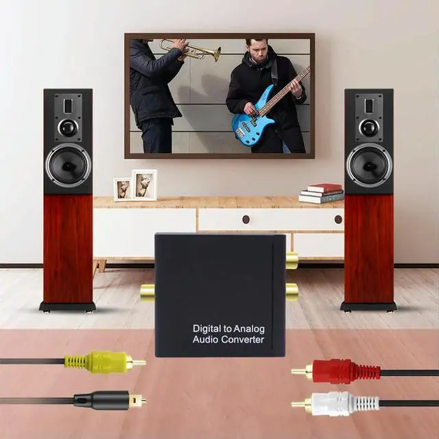 Alt view image 3 of 4 - 192KHz SPDIF Optical To Analog L/R RCA Converter Optical To 3.5mm Jack Adapter Optical To L/R DAC Decoder