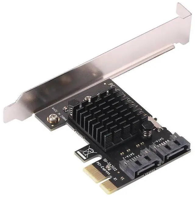 Alt view image 3 of 4 - Expansion Adapter Card Desktop Computer PCI-E 1x to SATA3.0 2 Port Riser 6Gbps PCI Express Adapter Card
