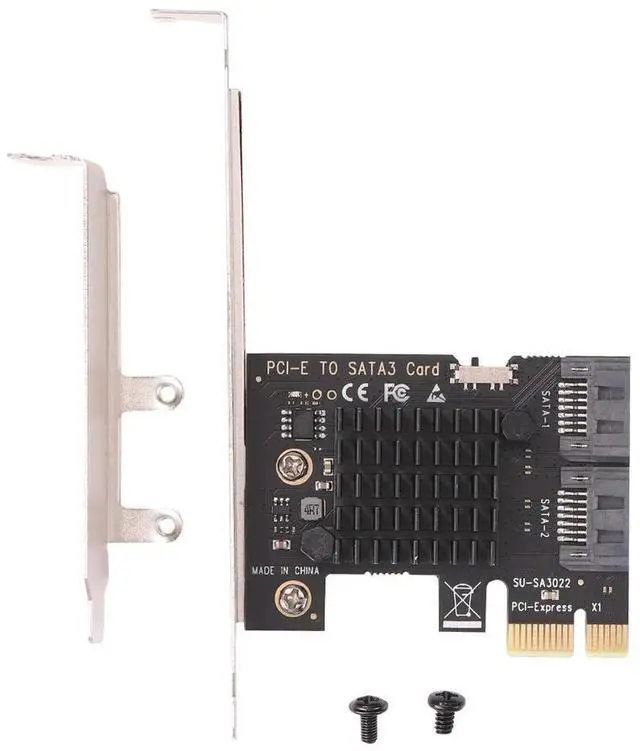 Main image of Expansion Adapter Card Desktop Computer PCI-E 1x to SATA3.0 2 Port Riser 6Gbps PCI Express Adapter Card
