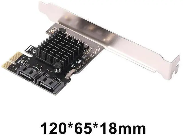 Alt view image 4 of 4 - Expansion Adapter Card Desktop Computer PCI-E 1x to SATA3.0 2 Port Riser 6Gbps PCI Express Adapter Card