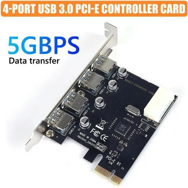 Alt view image 2 of 4 - USB PCIE Adapter Card test Board  Expansion Extender Card 4 Ports PCI Express USB 3.0 High-speed Adapter for PC