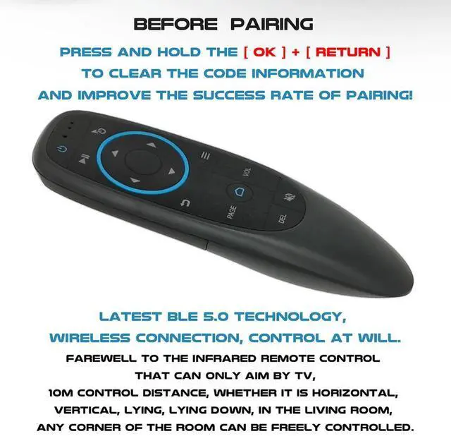 Alt view image 4 of 4 - G10BTS Wireless Remote Control 6-Axis Gyroscope 17 Keys Wireless Remote Controller for Projector Computer PC TV BOX