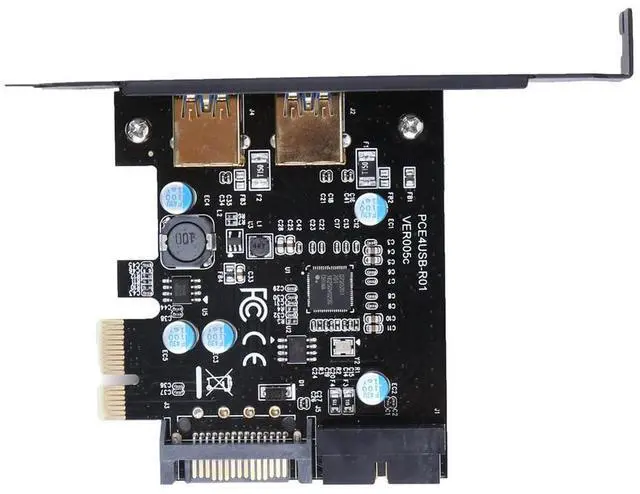 Alt view image 3 of 4 - PCI-E to USB 3.0 2 Port PCI Express Expansion Card 19-Pin Power Connector Converter for Bitcoin Miner Mining
