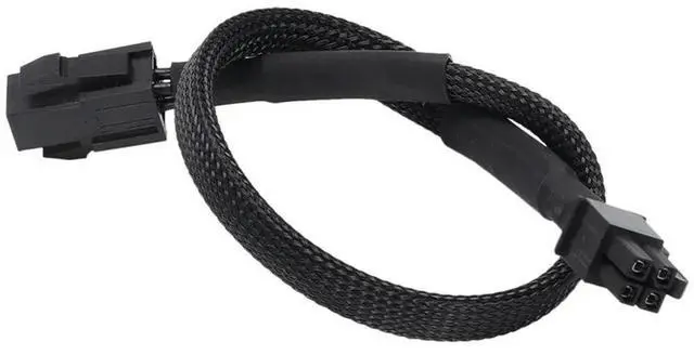 Alt view image 4 of 4 - 8X Sleeved ATX 4 Pin P4 Male To ATX P4 Female CPU Power Extension Cable Black