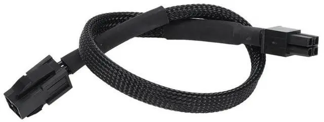 Alt view image 2 of 4 - 8X Sleeved ATX 4 Pin P4 Male To ATX P4 Female CPU Power Extension Cable Black