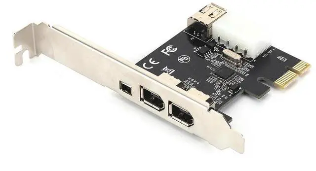 Alt view image 3 of 4 - PCI-E 1X 1394 DV Video Capture Adapter 6 Pin to 4 Pin 3 Port Firewire Converter