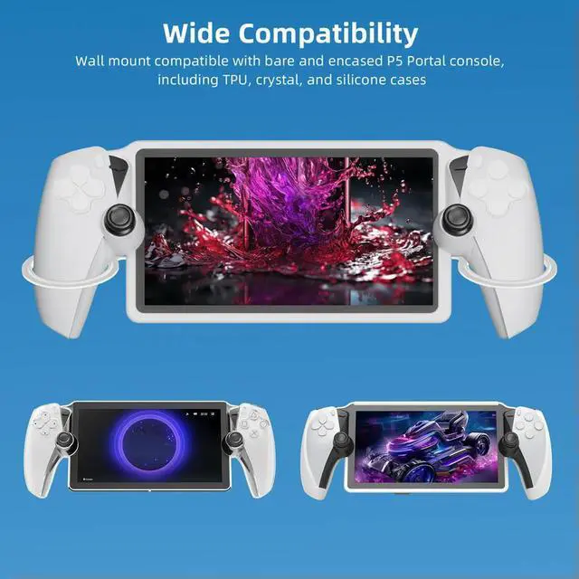 Alt view image 4 of 4 - For Portal Console Wall Mount Bracket Space Saving Game Console Bracket for PS5 Portal Display Stand