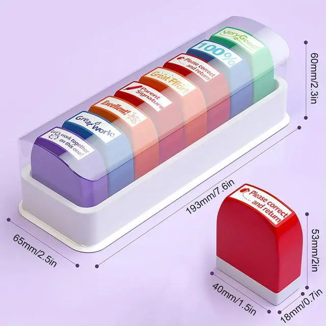 Alt view image 4 of 4 - 8Pcs Motivation Stamps Encouraging Comments Self-inking Grading Stamps Feedback Stamps School Supplies for Parent Signature