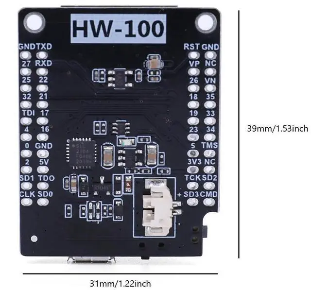 Alt view image 4 of 4 - Mini32 ESP32-WROVER-B PSRAM Module Power Indicator Light Red LED Bluetooth-Compatible Development Module