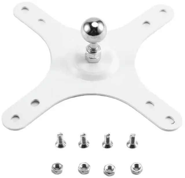 Alt view image 4 of 4 - Wall Mount Holder With VESA Mounting Bracket Plate For Portable Monitor 100X100mm 75X75mm 17Mm Ball Base Set WHITE