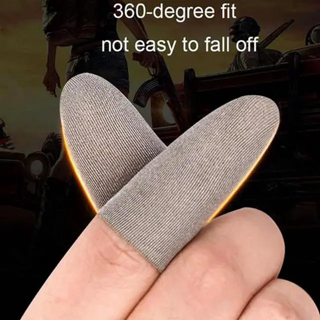 Alt view image 4 of 4 - 24PCS Sleep-Proof Sweat-Proof Professional Press Screen Thumbs Finger Sleeve For Pubg Mobile Phone Game Gaming Gloves