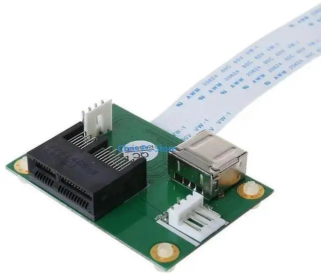 Alt view image 2 of 4 - Mini PCI-E to PCI-E for Express X1+USB 2.0 480 s Riser Card with High Speed Cable