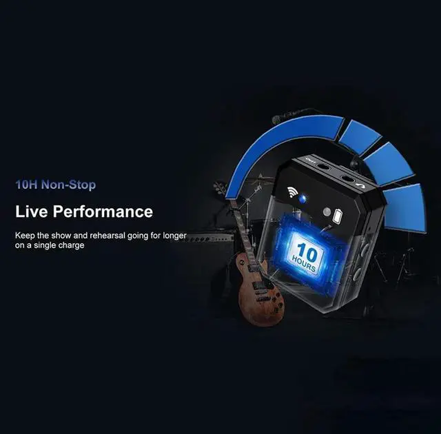 Alt view image 3 of 4 - Wireless Guitar System Rechargeable 2.4G Digital Guitar Transmitter Receiver For Electric Guitar Bass Violin Accessories