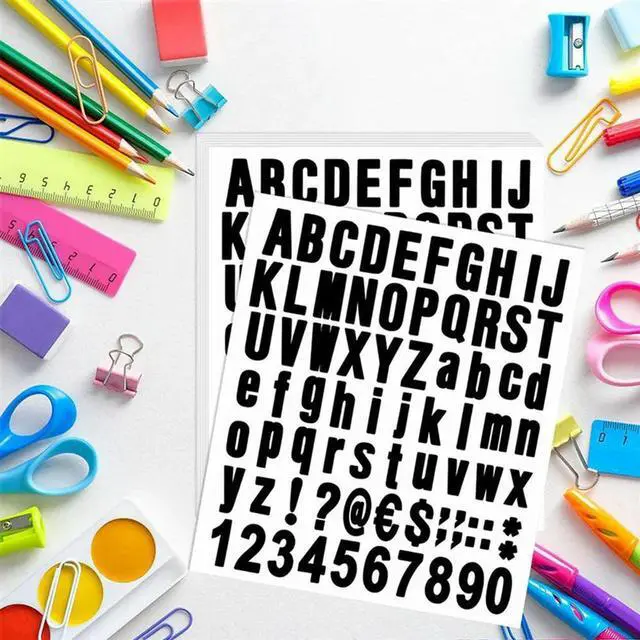 Alt view image 2 of 4 - 1540 Pieces 20 Sheets Self Adhesive Vinyl Letters Numbers Kit, Alphabet Number Stickers For Mailbox (Black, 1 Inch)