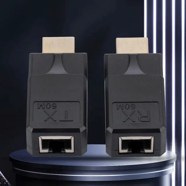 Alt view image 2 of 4 - 60M RJ45 To HDMI-Compatible Adapter No Loss 1080P HDMI-Compatible Transmitter Receiver with USB Power Cable Over Cat5e Cat6