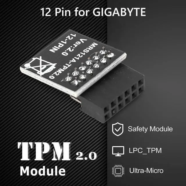 Alt view image 2 of 4 - TPM 2.0 Encryption Security Module LPC-12PIN Motherboard Card Module Replacement Parts for Motherboard Win11