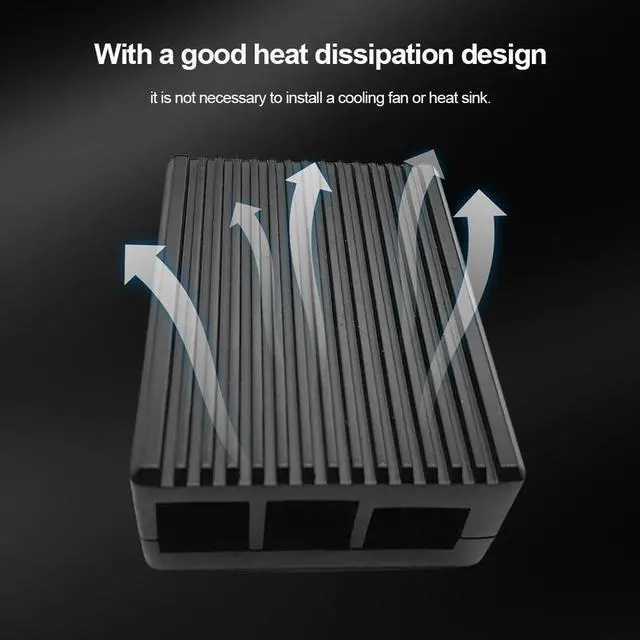 Alt view image 3 of 4 - Pi 4B Cooling Case Aluminum Alloy Raspberry Pi Housing Enclosure Pi 4 Model B Passive Cooling Case for Raspberry Pi 4B
