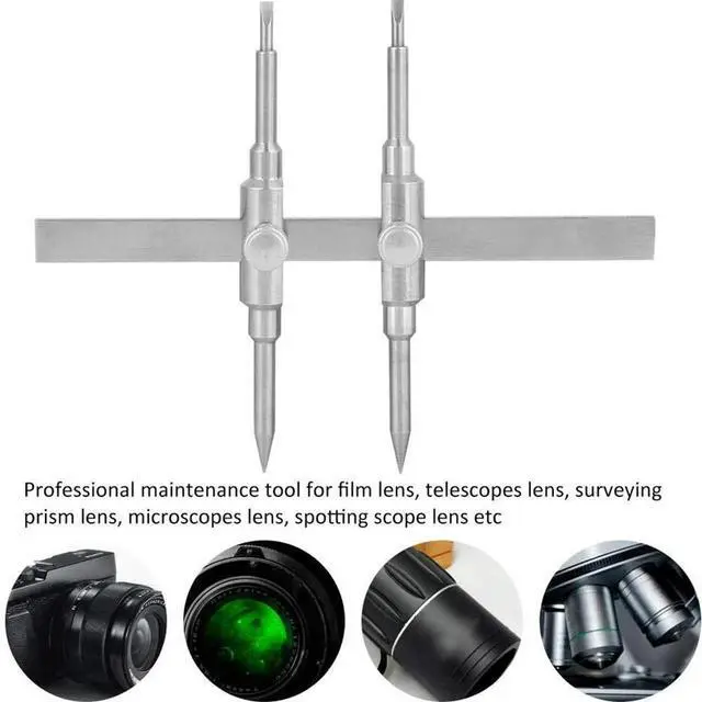 Alt view image 4 of 4 - Lens Repair Wrench Dual Tip Stainless Steel Lens Repair Set Lens Spanner Wrench for Disassemble 10-130mm Film/Telescope Lens