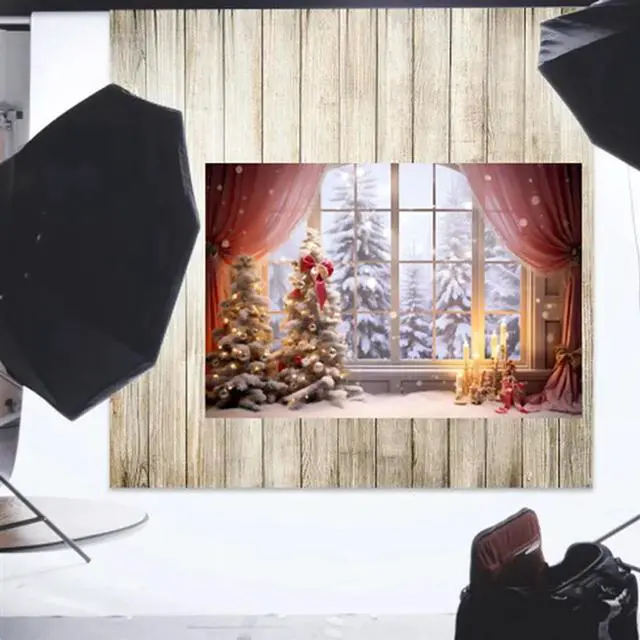 Main image of 210X150cm Christmas Background Cloth Christmas Window Children Photo Studio Photo Photography Backdrops,G Durable Easy Install