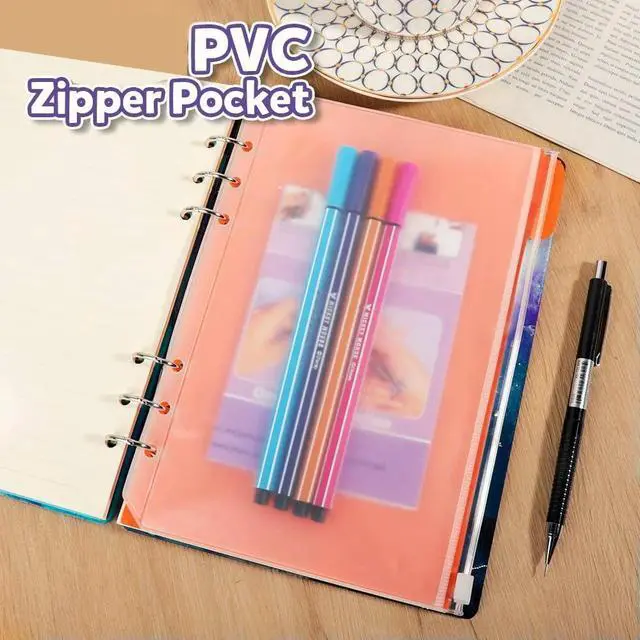 Main image of 20Pcs A5 6 Ring Binder Pockets 3 Types Envelope,Zipper Closurek Bill Pouch For Filofax Organizer Clipbook