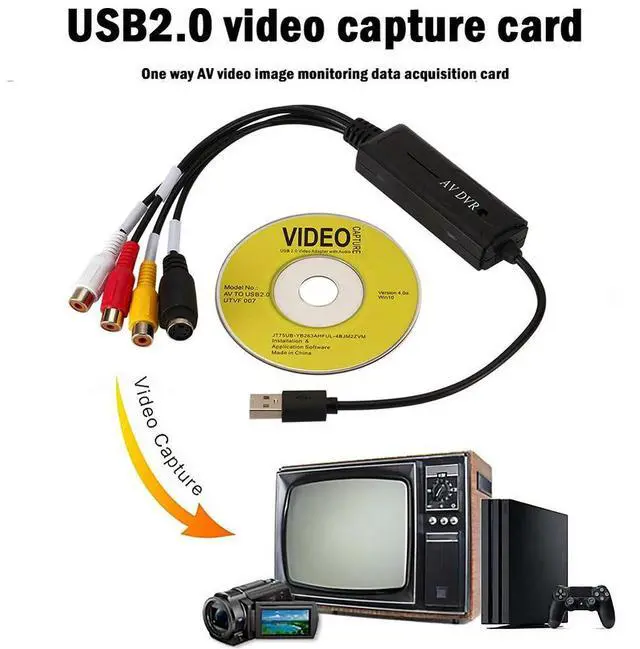 Main image of Video Tuner Card Recorder Box HD Video USB 2.0 Video Capture Card USB to RCA Converter Video Tuner Box Grabber Compatible