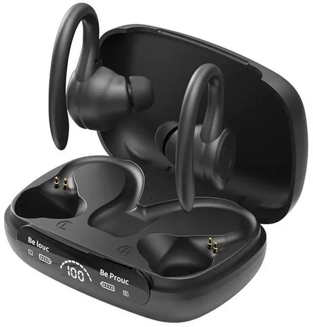 Main image of HiFi Stereo Headphones Ear Hook Waterproof Fitness Earbuds Bluetooth-Compatible5.3 Power Display Comfortable for Sports Running