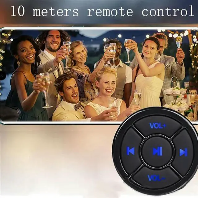 Main image of 3X Wireless Bluetooth Media Button Remote Controller Car Motorcycle Bike Steering Wheel Music Play Remote For Phone