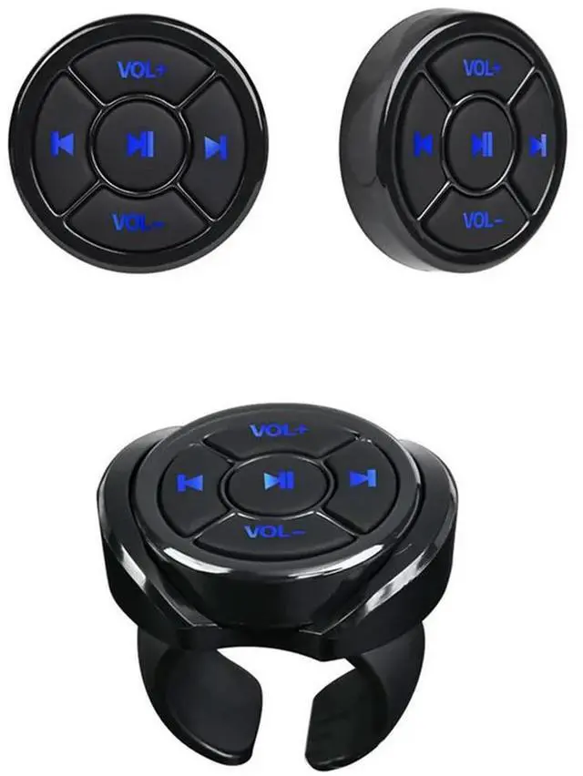 Alt view image 3 of 4 - 3X Wireless Bluetooth Media Button Remote Controller Car Motorcycle Bike Steering Wheel Music Play Remote For Phone