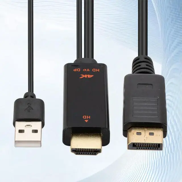 Alt view image 3 of 4 - 1.8M HDMI-Compatible To Displayport Adapter with USB Power Cable 4K 60Hz HDMI-Compatible To Display Port Cord for PS5 PS4 Pro