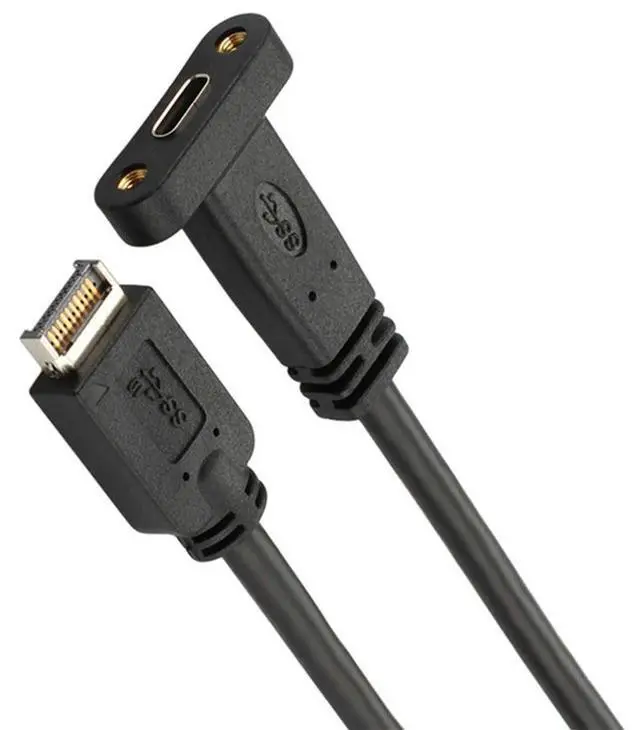 Alt view image 4 of 4 - 50CM USB 3.1 Type E To Type C Motherboard Extension Cable with Panel Mount Screw Internal Adapter Cable for Desktop PC