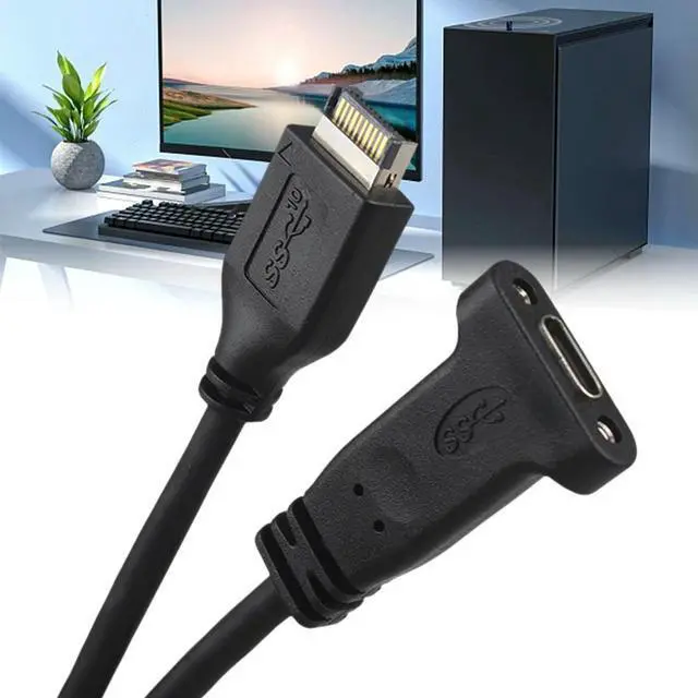 Alt view image 3 of 4 - 50CM USB 3.1 Type E To Type C Motherboard Extension Cable with Panel Mount Screw Internal Adapter Cable for Desktop PC