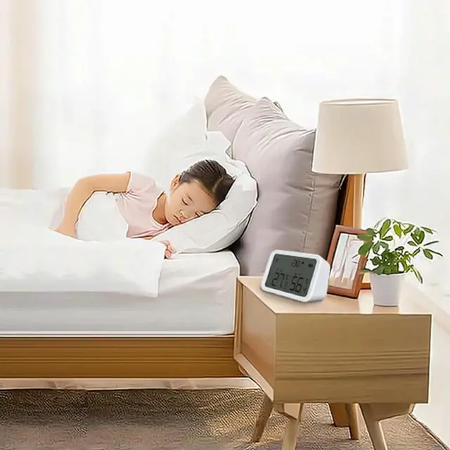 Alt view image 3 of 4 - 3 in 1 Hygrometer Thermometer Powered Illumination Sensors Large LCD Display Thermograph Humidity Gauge for Home