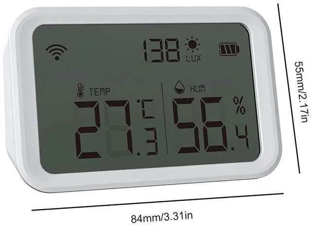 Alt view image 4 of 4 - 3 in 1 Hygrometer Thermometer Powered Illumination Sensors Large LCD Display Thermograph Humidity Gauge for Home