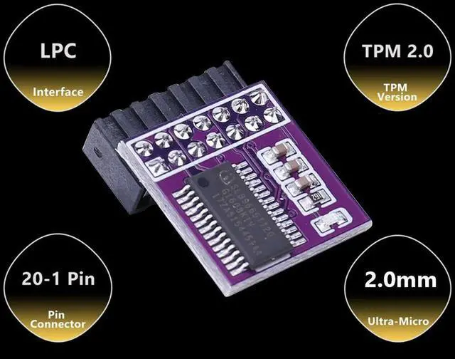 Alt view image 3 of 4 - 14Pin Encryption Security Module LPC Interface GC-TPM2.0 Encryption Remote Card Support Multi-brand Motherboard for WIN11