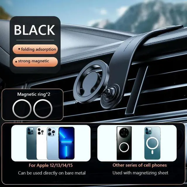 Alt view image 4 of 4 - Magnetic Car Mount 360° Rotation Bendable Detachable Car Phone Holder for All Dashboard/Windshield Phone Stand for 15