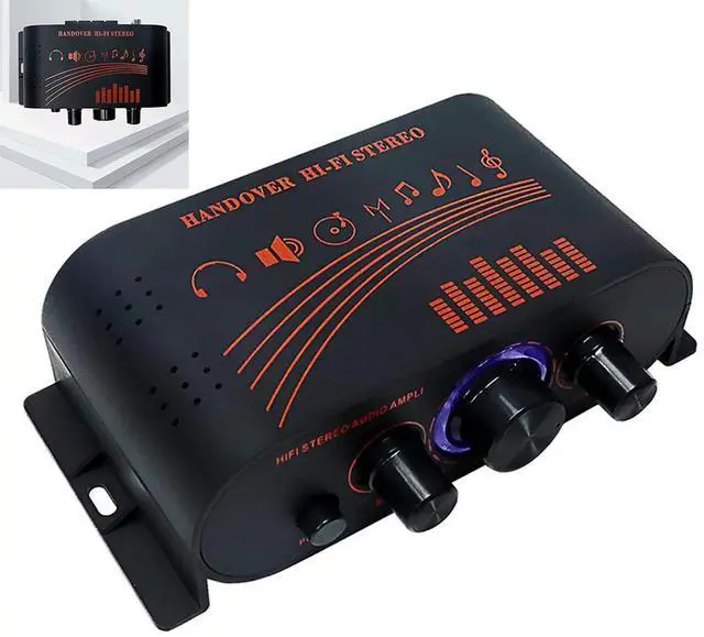Alt view image 2 of 4 - AK170 Audio Power Amplifier RCA Input Portable Sound Amplifier 20W*2 Speaker Amp Dual Channel with LED Light Ring Car Home Use