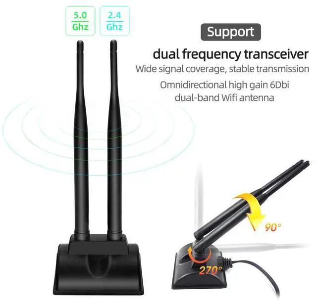 Alt view image 2 of 4 - Dual Band Router Dual RP-SMA Male Booster Antenna Network Amplifier