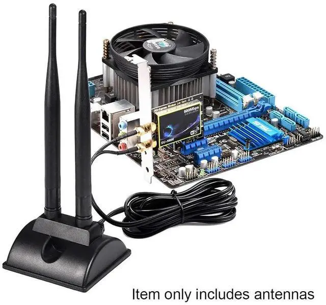 Alt view image 3 of 4 - Dual Band Router Dual RP-SMA Male Booster Antenna Network Amplifier