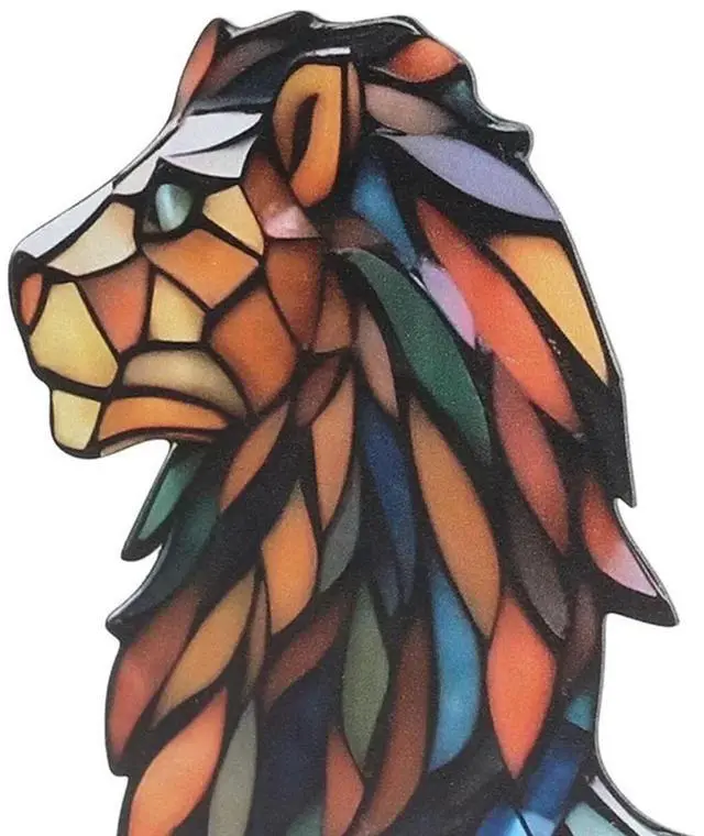 Alt view image 2 of 4 - Lion Flat Decoration Ornament Iron Wildlife l Art Base Home Room Table Decoration
