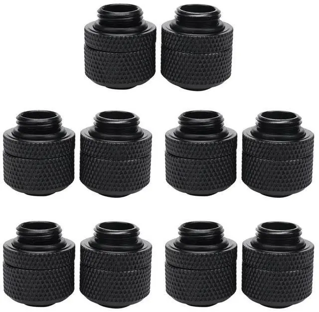 Main image of 10Pc Water Cooling Fittings G1/4 External Thread Pagoda For 9.5X12.7Mm Soft Tube Computer Cooling System Connector Black