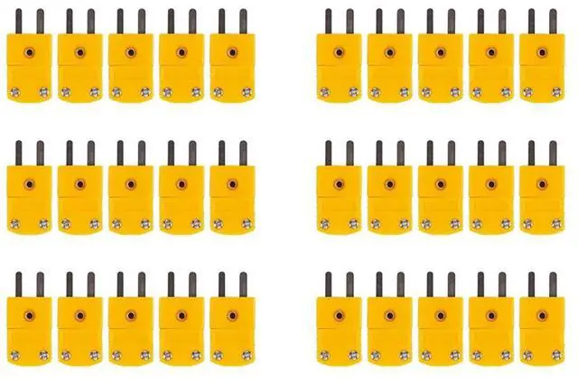 Main image of 30Pcs RTD Circuits K Type Temperature Sensor Thermocouple Plugs Yellow