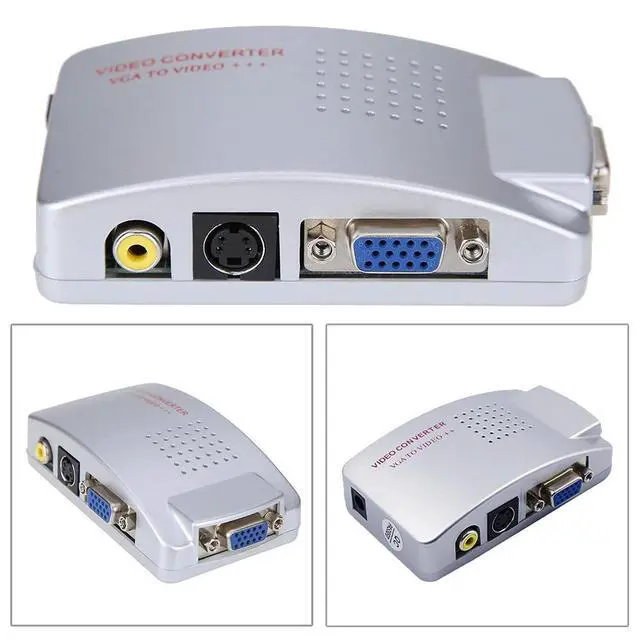 Alt view image 3 of 4 - PC Laptop VGA to TV RCA Composite S-video Switch Converter Adapter