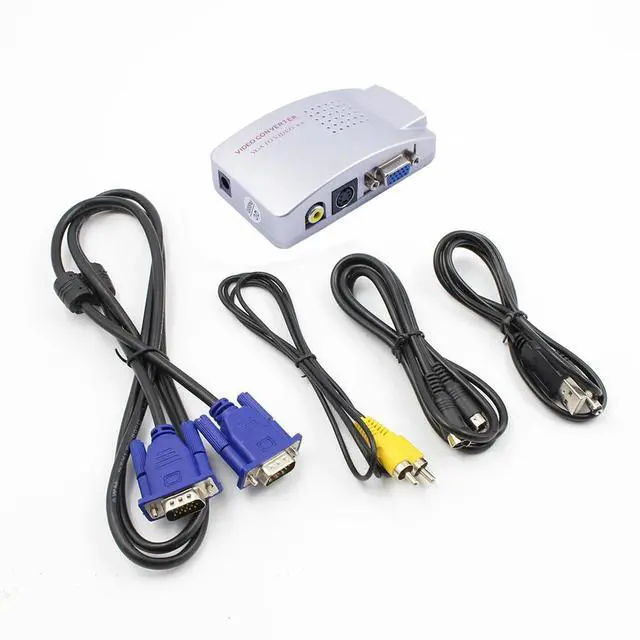 Alt view image 4 of 4 - PC Laptop VGA to TV RCA Composite S-video Switch Converter Adapter