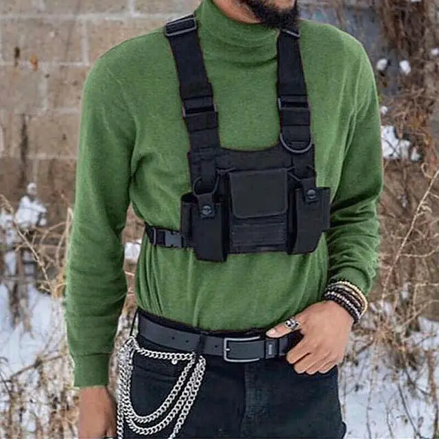 Alt view image 2 of 4 - Radio Harness Chest Front Pack Adjustable Strap Vest Rig Carry Bag Waterproof for Baofeng UV-5R UV-82/BF-888S TYT/ICOM