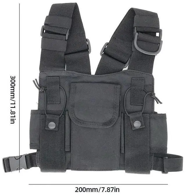 Alt view image 4 of 4 - Radio Harness Chest Front Pack Adjustable Strap Vest Rig Carry Bag Waterproof for Baofeng UV-5R UV-82/BF-888S TYT/ICOM