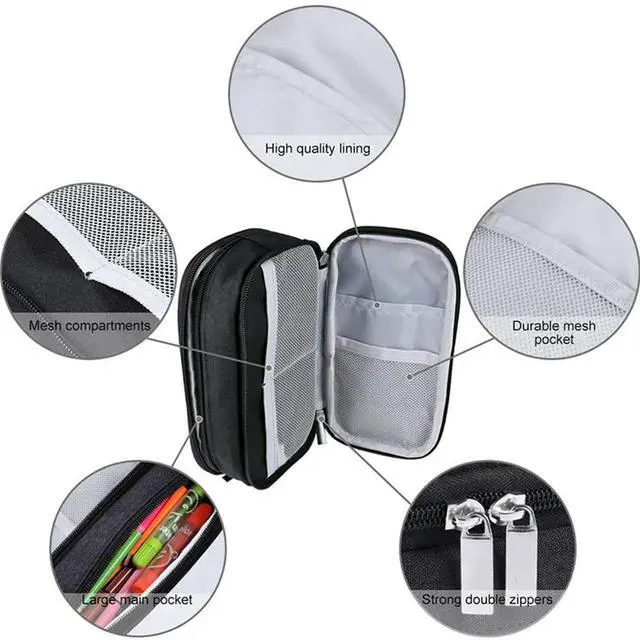 Main image of 2X Pencil Case, Large Capacity Pencil Cases Pen Bag Pouch Holder Travel Cosmetic Make Up Bag Pouch Cable Bag Pouch