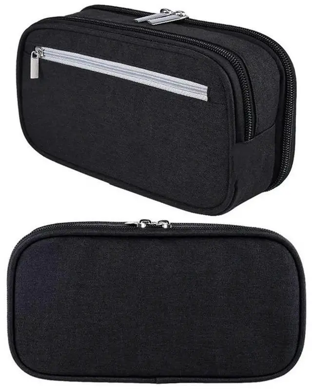 Alt view image 2 of 4 - 2X Pencil Case, Large Capacity Pencil Cases Pen Bag Pouch Holder Travel Cosmetic Make Up Bag Pouch Cable Bag Pouch