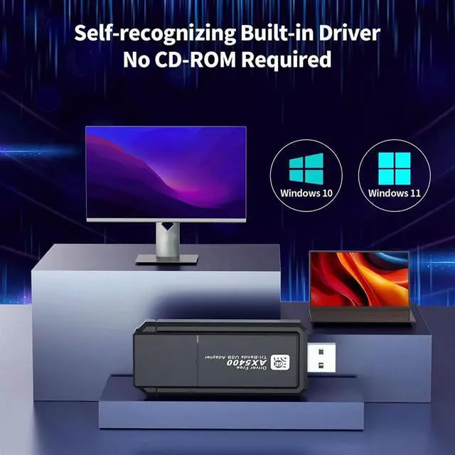Alt view image 2 of 4 - AX5400 Adapter USB Network Card 6e Tri-Band Dongle for Pc_L50A