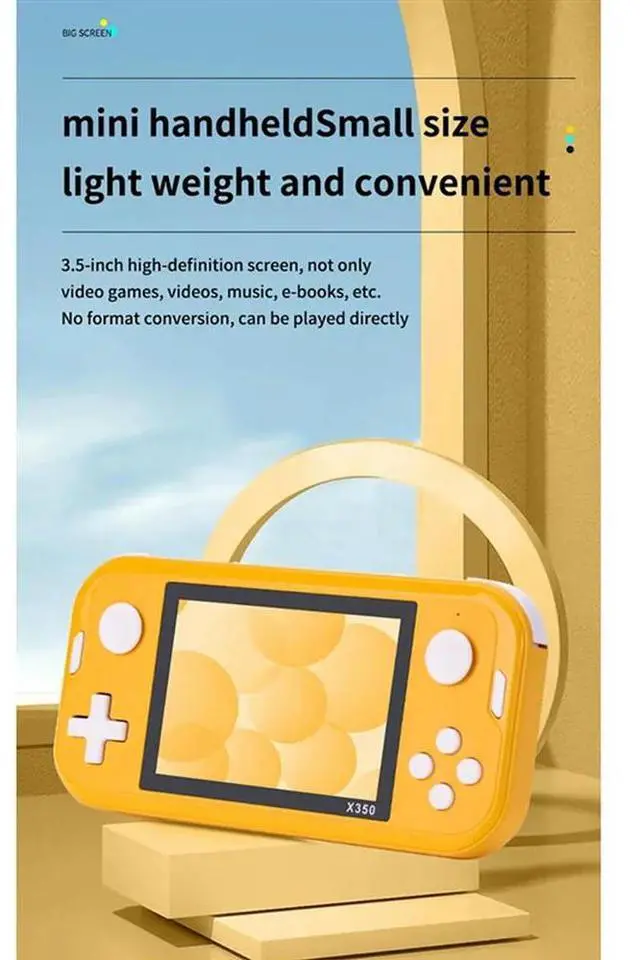 Alt view image 3 of 4 - 3.5Inch Retro Game Console 8G 6800 Games Portable Handheld Game Console Video Game Console E-Book